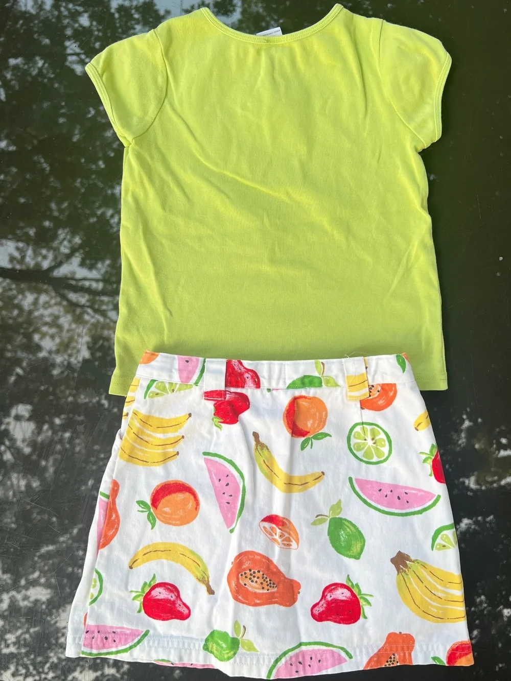 Vintage Gymboree 2006 Tutti Fruity Watermelon Shirt & Fruit Skirt Set Size 5